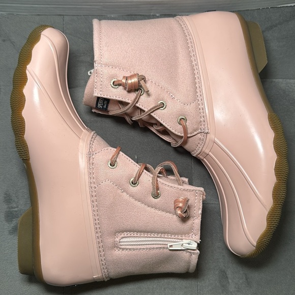 NWOT Sperry Kids Saltwater Rain Boots Blush Pink Size 6 - Picture 7 of 13